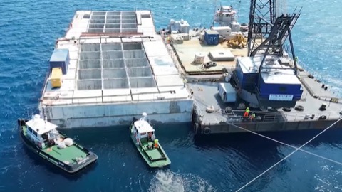 Diga di Vado Ligure, a mare il secondo cassone