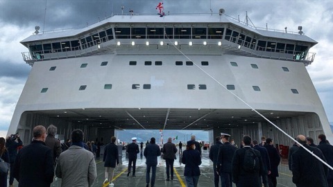 Christening of Grimaldis Eco Savona hybrid ro-ro vessel