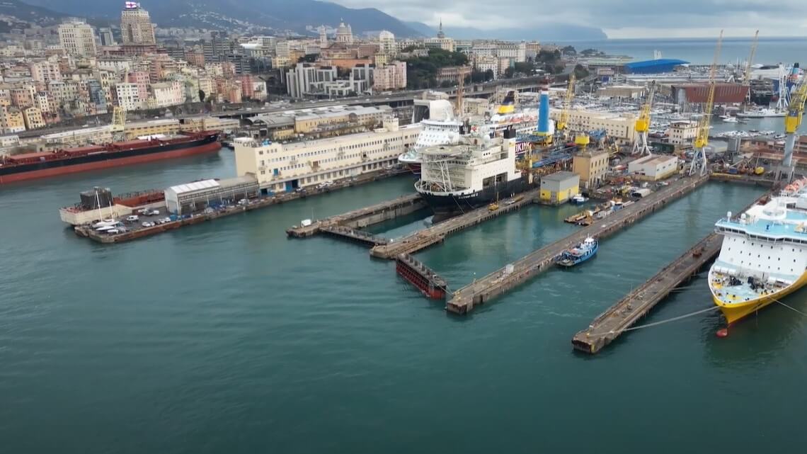 Genoa ship repair yard: drydock overhaul kicks off