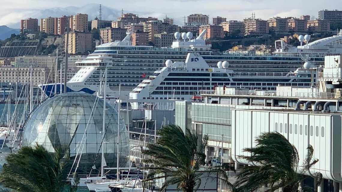 The new Sky Princess cruise ship calls at the Port of Genoa